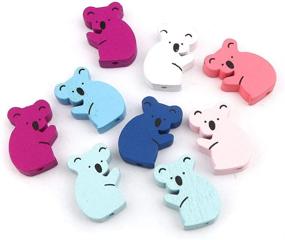 img 3 attached to Vibrant Animal-themed Wood Spacer Beads (45 Pack) with 2mm Hole, Featuring Cute Koala Design