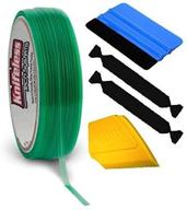 🔪 vvivid knifeless vinyl wrap cutting tape finishing line 10m plus 3m toolkit with blue applicator, yellow detailer, and black felt edge decals logo