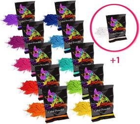 img 2 attached to 🌈 Chameleon Colors Color Powder - 70g Individual Packets, 10 Pack + Bonus White - Ideal for Group Activities of 3-5 People - Vibrant Red, Yellow, Blue, Orange, Purple, Pink, Navy, Magenta, Aquamarine, and Green Powder