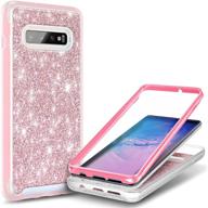 📱 shockproof e-began case for samsung galaxy s10 - glitter rose gold (2019 release) logo