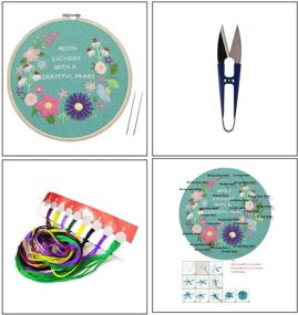 img 3 attached to 🧵 Beginner's Handmade Embroidery Starter Kit with Pattern | Embroidery Cloth, Bamboo Embroidery Hoop, Color Threads, and Essential Tools Kit
