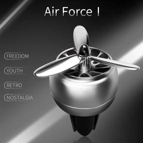 img 2 attached to 🚗 Aokway Car Air Fresheners Vent Clip, Essential Oil Car Fragrance Diffuser Vent Clip Car Decoration Car Purifier Air Force I Spin Propeller Gift - Silver