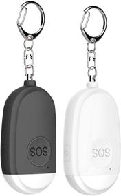 img 4 attached to USB Перезаряжаемая 2 шт. персональная сирена: 130 дБ сигналы безопасности с LED-осветлением для женщин, девочек, детей и пожилых - черный и белый