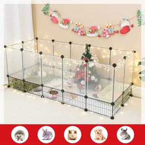 img 4 attached to 🐹 DINMO C&C Cage and Playpen: Fun and Interactive Small Animal Enclosure for Guinea Pigs, Rabbits, and Bunnies