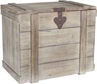 📦 white washed large rustic wooden trunk: perfect household essential for decor and storage logo