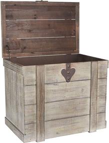 img 3 attached to 📦 White Washed Large Rustic Wooden Trunk: Perfect Household Essential for Decor and Storage