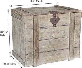 img 1 attached to 📦 White Washed Large Rustic Wooden Trunk: Perfect Household Essential for Decor and Storage
