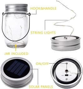 img 1 attached to 🌞 GIGALUMI Hanging Solar Mason Jar Lights: 6-Pack Fairy Lights with 30 LEDs, Includes Jars and Hangers - Perfect for Outdoor Lawn Decor, Patio Garden, Yard, and Christmas