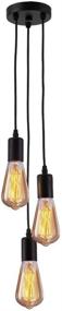 img 4 attached to 💡 Vintage Industrial Pendant Light with 3 Hanging Lights & 51.2inch Cord Cable, E26 E27 Socket for Restaurant, Kitchen Island, Living Room, Bathroom - Black