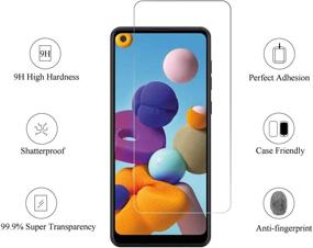 img 3 attached to Ailun Galaxy A21 Screen Protector - 3 Pack, Tempered Glass, Ultra Clear, Anti-Scratch, Case Friendly