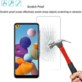 img 2 attached to Ailun Galaxy A21 Screen Protector - 3 Pack, Tempered Glass, Ultra Clear, Anti-Scratch, Case Friendly