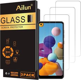 img 4 attached to Ailun Galaxy A21 Screen Protector - 3 Pack, Tempered Glass, Ultra Clear, Anti-Scratch, Case Friendly