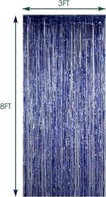 img 2 attached to 🎉 Funeez Foil Curtains: Vibrant Blue Metallic Fringe Party Decorations for Bachelorette, Baby Shower, Bridal Celebrations - 3' X 8' Set