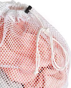 img 2 attached to 🧺 High-Quality Commercial Mesh Laundry Bag: Durable Material with Convenient Drawstring Closure - Perfect for Factories, College, Dorms, and Apartments (24"x36", White)