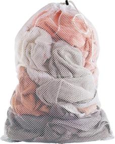 img 4 attached to 🧺 High-Quality Commercial Mesh Laundry Bag: Durable Material with Convenient Drawstring Closure - Perfect for Factories, College, Dorms, and Apartments (24"x36", White)