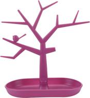 🌳 chezmax jewelry display stand - plastic tree design necklace earring organizer holder tower with bracelet holder - home decoration & organizer logo