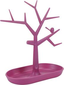 img 2 attached to 🌳 ChezMax Jewelry Display Stand - Plastic Tree Design Necklace Earring Organizer Holder Tower with Bracelet Holder - Home Decoration & Organizer