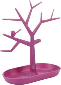 img 3 attached to 🌳 ChezMax Jewelry Display Stand - Plastic Tree Design Necklace Earring Organizer Holder Tower with Bracelet Holder - Home Decoration & Organizer