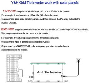 img 1 attached to Y&H Grid Tie Inverter 600W Stackable DCDC15-28V PV Input AC110V MPPT Pure Sine Wave Micro Inverter for 12V Solar Panel/24V Battery