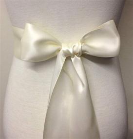 img 2 attached to Classic Ribbon Women's Wedding Bridal Accessories Belts - Simplistic Elegance