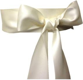 img 4 attached to Classic Ribbon Women's Wedding Bridal Accessories Belts - Simplistic Elegance