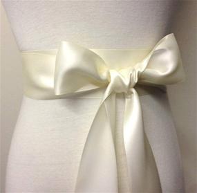 img 3 attached to Classic Ribbon Women's Wedding Bridal Accessories Belts - Simplistic Elegance