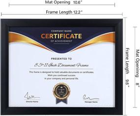 img 1 attached to ELSKER&amp;HOME 8.5x11 Black Wood Certificate Frame - Semi-Tempered Glass - 6 Pack