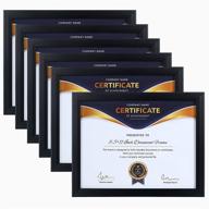 elsker&amp;home 8.5x11 black wood certificate frame - semi-tempered glass - 6 pack logo