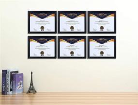 img 2 attached to ELSKER&amp;HOME 8.5x11 Black Wood Certificate Frame - Semi-Tempered Glass - 6 Pack