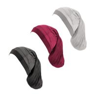 🧢 set of 3 unisex spandex satin dreadlocks & braids cap for full head coverage during night sleep - hair care hat for women and men (set 2) logo