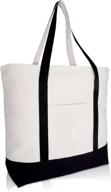 22-inch zippered 👜 heavy-duty cotton canvas tote bag логотип