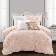 stylish distressed metallic heart print comforter set in blush & gold - twin xl size logo