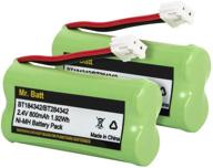 🔋 2-pack bt18433 bt28433 bt184342 bt-1011 replacement batteries for vtech cordless phone cs6209 cs6219 cs6229 ds6151 at&t cl80100 cl80109 uniden dcx400 handset logo