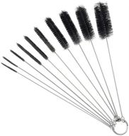 🧹 loveinusa 8 inch nylon tube pipe brushes cleaning brush set - 10 packs: ideal for straws, glasses, keyboards, jewelry cleaning with protective cap logo