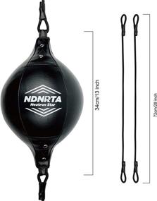 img 2 attached to 🥊 NDNRTA Double End Bag: Upgraded Leather Boxing Ball for Floor to Ceiling Boxing Training, Shipped from the United States