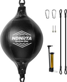 img 4 attached to 🥊 NDNRTA Double End Bag: Upgraded Leather Boxing Ball for Floor to Ceiling Boxing Training, Shipped from the United States