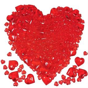 img 4 attached to 💖 Valentine's Day Wedding Anniversary Party Decorative Heart Gems - 700 Pcs, 2 Sizes Red Acrylic Hearts, Crystal Heart Shaped Diamond Gems, Perfect for Vase Fillers, Table Scatters