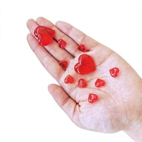 img 2 attached to 💖 Valentine's Day Wedding Anniversary Party Decorative Heart Gems - 700 Pcs, 2 Sizes Red Acrylic Hearts, Crystal Heart Shaped Diamond Gems, Perfect for Vase Fillers, Table Scatters