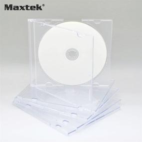 img 3 attached to 📀 Тонкий ультра-корпус для CD-дисков Maxtek с прозрачной матовой поддоном, ультратонким дизайном 5,2 мм, 100 штук в упаковке