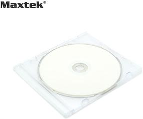 img 1 attached to 📀 Тонкий ультра-корпус для CD-дисков Maxtek с прозрачной матовой поддоном, ультратонким дизайном 5,2 мм, 100 штук в упаковке