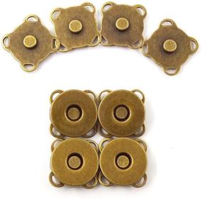 img 3 attached to Set of 25 Bronze Sew-in Magnetic Bag Clasps Button Snaps – Ideal for Purse, Handbag, Clothing Sewing Crafts – No Tools Needed – Plum Blossom Design – 14mm Size (Bronze)