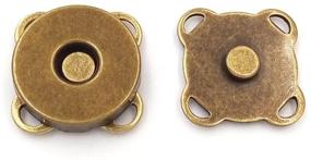 img 1 attached to Set of 25 Bronze Sew-in Magnetic Bag Clasps Button Snaps – Ideal for Purse, Handbag, Clothing Sewing Crafts – No Tools Needed – Plum Blossom Design – 14mm Size (Bronze)