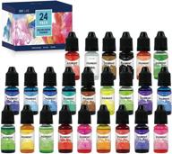 🎨 vibrant 24-color liquid resin pigment for stunning resin jewelry crafts, non-toxic, 0.35oz/bottle logo