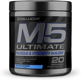 img 4 attached to 💪 Cellucor M5 Ultimate Порошок после тренировки - ICY Blue Razz, Добавка для мышц и силы с монохидратом креатина, нитратом креатина, хлоридом креатина, HMB - 20 порций, 8,25 унции.