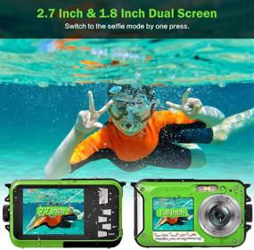 img 1 attached to Full HD 2.7K 48MP Underwater Camera - Waterproof Digital Camera with Dual Screen, 16X Digital Zoom, and Flashlight