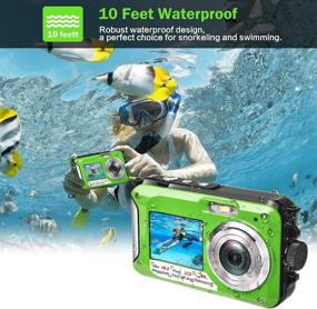 img 2 attached to Full HD 2.7K 48MP Underwater Camera - Waterproof Digital Camera with Dual Screen, 16X Digital Zoom, and Flashlight