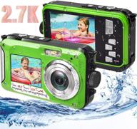 full hd 2.7k 48mp underwater camera - waterproof digital camera with dual screen, 16x digital zoom, and flashlight logo