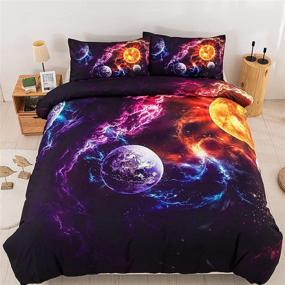 img 4 attached to Bedding Printed Comforter Microfiber Universe