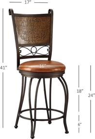 img 1 attached to 🪑 Chic Bronze Counter Stool: Powell Muted Copper with Stamped Back, 24" Height