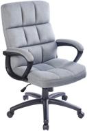 🪑 qulomvs grey ergonomic fabric office chair: super soft back support, 360 swivel, and wheels for home and office logo